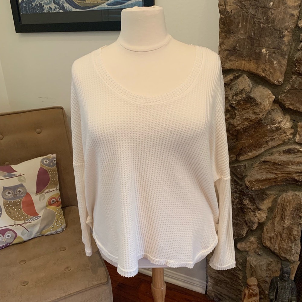 JW Style cream long sleeve shirt
